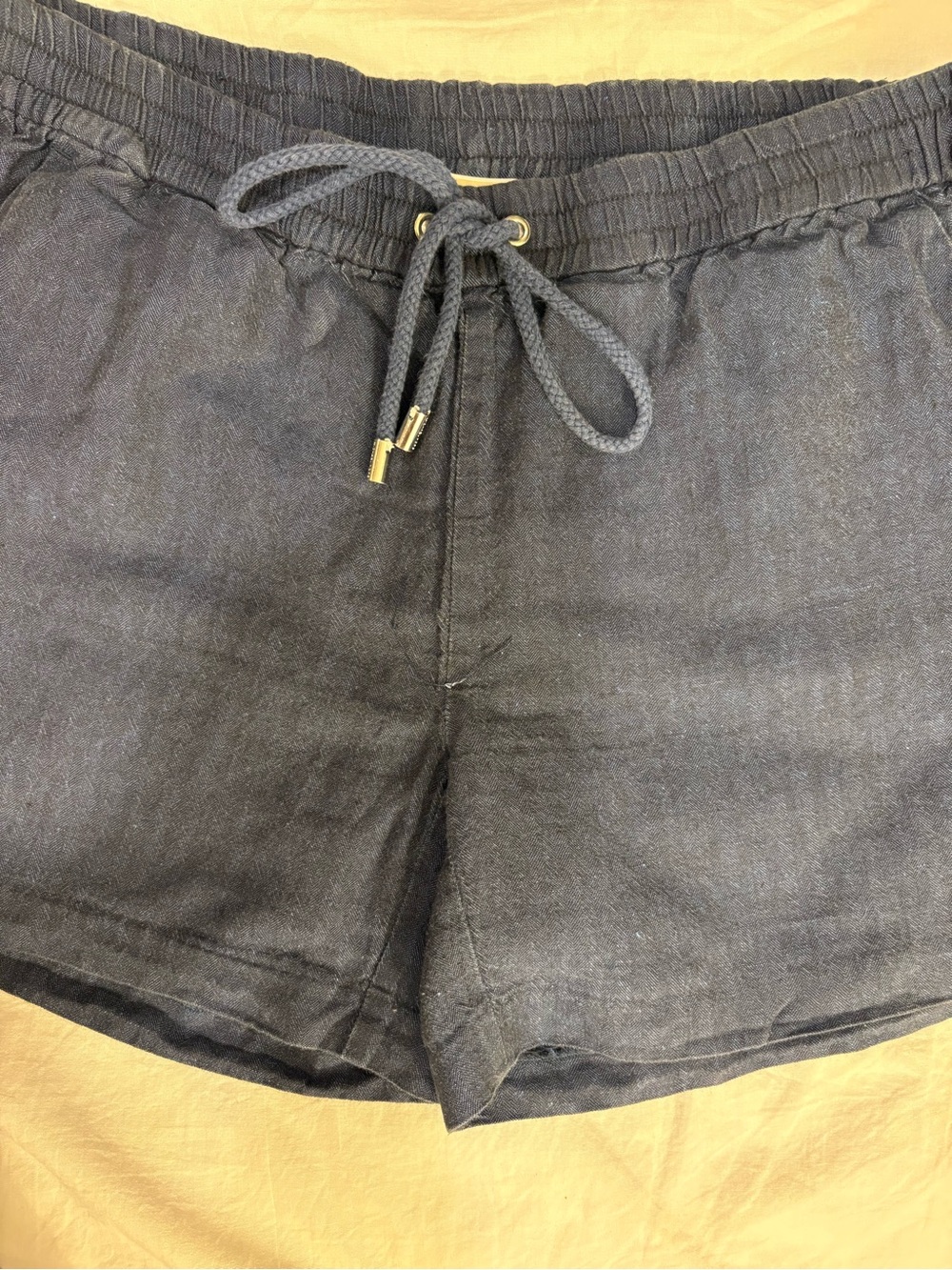 Michael Kors Navy Knit Shorts with Gold Accents